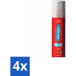Wella – New Wave Fix & Go Ultra Strong – Haargel – 100 ml - Voordeelverpakking - 4 stuks