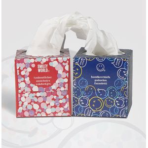 SmileyWorld® Ultra Zachte Tissues - Kleurrijke en Gevarieerde Ontwerpen - 48 vellen per doos - 5 Unieke Ontwerpen - 20 dozen set