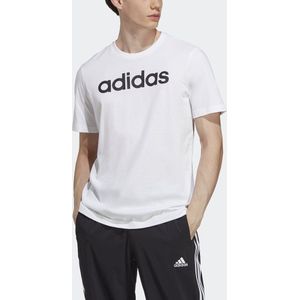 adidas Sportswear Essentials Single Jersey Linear Geborduurd Logo T-shirt - Heren - Wit- XL
