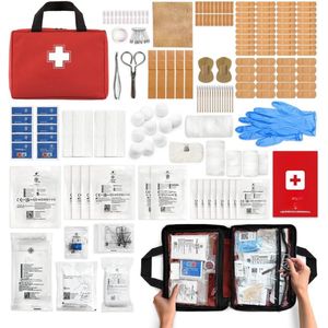 Goodivery® - First Aid Kit - Eerste Hulp Kit - EHBO Doos - 180 delige - incl. Koelpakketten - Pleister - Reddingsdeken - 28x20x3cm - Rood