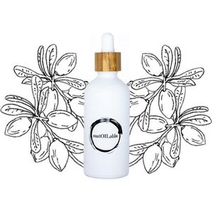 Arganolie - glazen pipet flesje 100ml (navulbaar en plasticvrij verpakt) - vegan - dierproefvrij en zonder chemische toevoegingen - argan huidolie