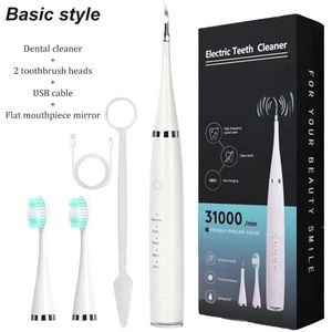 Elektrische tandenborstel 3-in-1 voor tandplakverwijdering, tanden bleken, USB-oplaadbaar - Wit