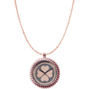 Silventi Lockits Gift Set 8SL SET0056 Stalen Collier met Muntenhanger en 1 Munt Ø 33 mm - Zon - Roségoudkleurig