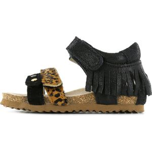 Sandalen | Meisjes | BLACK ANIMAL PRINT | Leer | Shoesme | Maat 25
