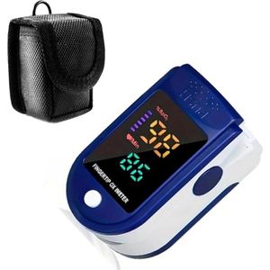 MKSS® Saturatiemeter Zuurstofmeter Vinger - Hartslagmeter - Bloeddrukmeters - Blauw en Wit