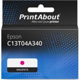 PrintAbout - C13T04A340 - Inktcartridge - Magenta - Extra Hoge Capaciteit