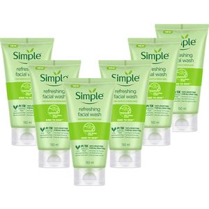 Simple Verfrissende Face Wash - 6 x 150 ml. - Voordeelverpakking - Refreshing Fascial Wash - Gezichtsreiniger