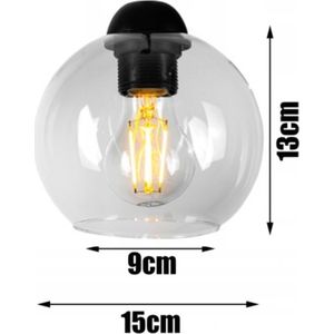 Hanglamp - Plafondlamp Industrieel 4-Lamps Helder Bol Zwart Woonkamer