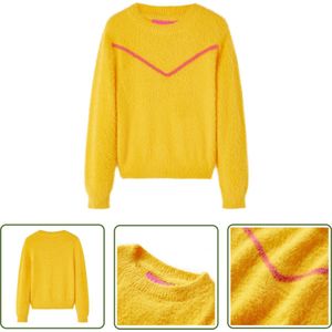 vidaXL Meisjestrui - Kindertrui - Kindertrui gebreid 140 donkeroker - Jongenstrui - Donkerekleur - Warme Trui