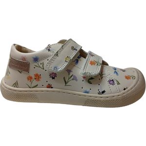 Naturino Barefoot - Bira - Mt 29 - velcro's lederen sneakers - lente print - beige - brede voeten