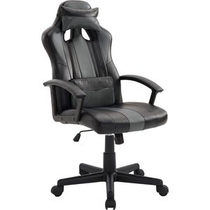 Zwart en grijs gamer bureaustoel CRASH