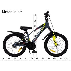 2Cycle Panter kinderfiets 18 inch (5 tot 7 jaar) voor jongens grijs-geel