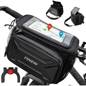 Selbro ® Stuurtas fiets met stuuradapter voor e-bike en fiets, waterdichte fietstas stuur met mobiele telefoonhouder
