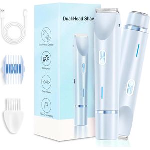 2-in-1 Elektrisch Scheerapparaat voor Dames - Draadloos, Waterdicht en Ideaal voor Bikinizone, Oksels en Benen