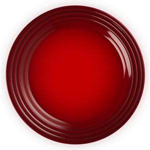 Le Creuset 4 aardewerken ontbijtborden Kersenrood 22cm