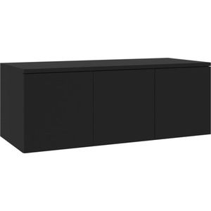 vidaXL - Tv-meubel - 80x34x30 - cm - bewerkt - hout - zwart