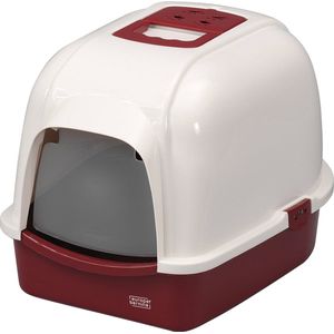 Ebi Cat House Eclipse - Kattenbak - Rood / Wit - 43x56x40cm