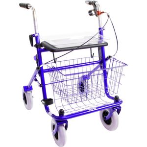 PREMIS - PROVO - STANDAARD ROLLATOR - 2E GENERATIE - EENZIJDIG LINKS GEREMD -  BLAUW