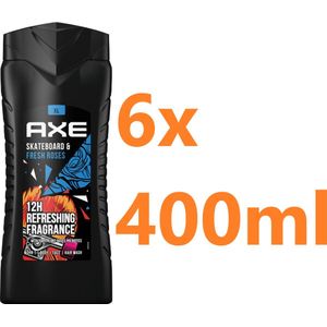 Axe Douchegel Skateboard Fresh Rose - 6x400ml - Voordeelverpakking