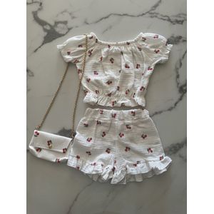Meisjes 3 delig setje "Cherry", verkrijgbaar in de maten 98/104 t/m 158/164