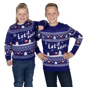 Foute Kersttrui Kinderen - Jongens & Meisjes - Christmas Sweater ""Let it Snow"" - Maat 122-128 - Kerstcadeau