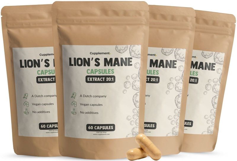 Cupplement - Lion's Mane Extract - 400 mg - 4x 60 Capsules - Hericium Erinaceus