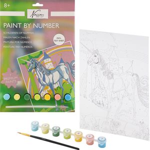 Nassau Fine Art Schilderen op nummer | Thema Unicorn | Formaat A4 | compleet pakket inclusief verf en penselen