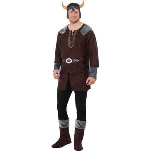 Smiffy's - Piraat & Viking Kostuum - Noorman Gardar Viking IJsland Kostuum - Bruin - XXL - Carnavalskleding - Verkleedkleding