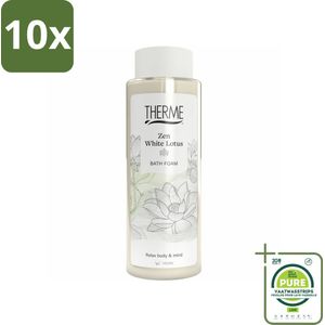10 x Therme - Zen White Lotus - Badschuim - Verfrissend - Verzorgend - 500ml - Grootverpakking - Badschuim - Ontspannend Bad - Wellness - Zen - Lotus