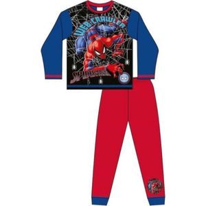 Spiderman - Pyjama - Blauw met rood - Spider Man - Webcrawler - Pyjamabroek en pyjamashirt - Maat 134/140