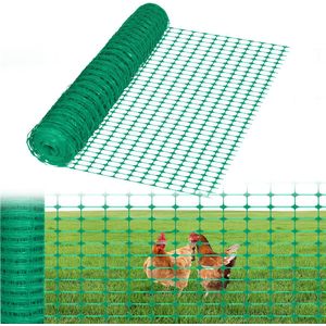 Aufun Gevogeltenet, 1x30 m, Hondenhek, Bouwhek, Afschermingshek, Mobiele Omheining, Schapenhek van Kunststof, hek Kippenhek Gevogeltehek voor Kippenhokken Waarschuwingsnet(groen)