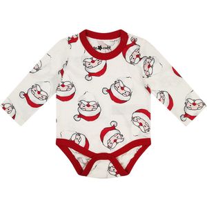 Kerst Romper Kerstmannen Wit - maat 56 - 100% katoen - Rompertjes baby kleding babykleding jongens meisjes