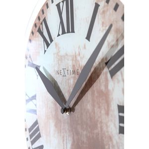 NeXtime - Wandklok - 43 x 4.2 cm - Glas - Wit - 'Romana'