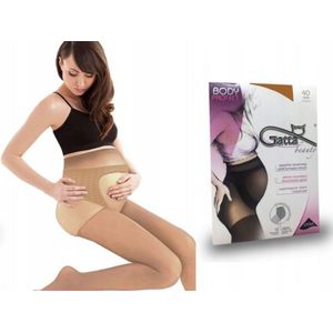 GATTA - Zwangerschapspanty - 40 DEN - Maat L - Golden / Gouden - Dames Panty - Zwanger - Ondersteunende Panty - (1 Stuks)