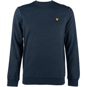 Lyle & Scott O-hals sweater fly patch logo blauw - XXL