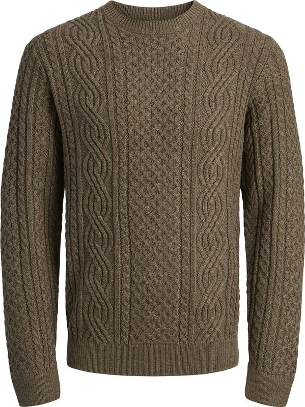 Jack & Jones - Jprblusean Knit Cable Crew Neck - Trui - Malt Ball/Melange