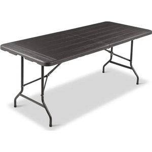 MS® - Inklapbare tafel - Opvouwbare tafel - Camping tafel - Klaptafel - Vouwtafel - LxBxH: 180x76x64 cm - Zwart