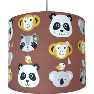 Hanglamp Dieren bruin meisjeskamer Verlichting diameter 30cm met pendel voor kinderkamer