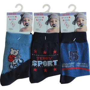 Baby / kinder sokjes sport - 21/23 - jongetje - 90% katoen - naadloos - 12 PAAR - chaussettes socks