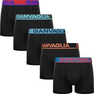 Boxershort Heren | 5 Pack | Katoen | Maat XXL | Zwart met Gekleurde Band | Ondergoed Heren | Onderbroeken Heren