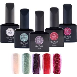Gelzz Gellak Dazzling Glitters collectie - - Dekkende kleur - 10ml - Vegan