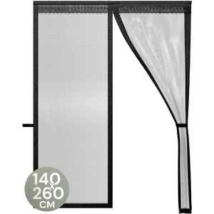 O'DADDY® Deurgordijn Deluxe FIBER - Magnetisch Vliegengordijn - Voor Nieuwbouw en Standaard Deuren - Eenvoudige Installatie - Deurhor Zwart - 140x260 cm