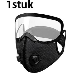 1 stuk - Beschermend masker - Sportmaskerfilter stofdicht warm masker beschermlens afneembaar - zwart