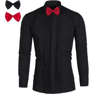 Allthemen Solid Revers Herenoverhemd - Reliëfdruk - S