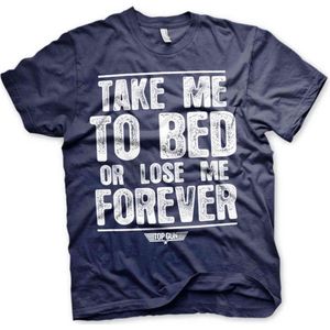 Top Gun Heren Tshirt -XL- Take Me To Bed Or Lose Me Forever Blauw