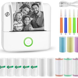 Equivera Mini-Printer - Pocket Printer - Mobiele Fotoprinter - Draagbaar & Draadloos - Leerhulp & Notites