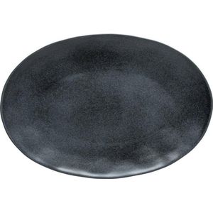 Costa Nova - servies - ovale schaal Livia - zwart - aardewerk - 45 cm - H 4,5 cm