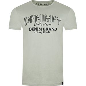 DENIMFY Heren T-Shirt DFNuri regular fit Groen S Ronde Hals Volwassenen