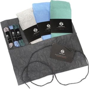 Owen Smith Style Kit – 3 paar Herensokken met Veters, blauw mint grijs, maat 39-42 veterlengte 75cm