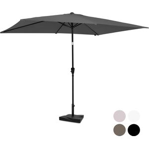 VONROC Premium Parasol Rapallo 200x300cm – Duurzame parasol - combi set incl. parasolvoet van 20 kg - Kantelbaar – UV werend doek - grijs – Incl. beschermhoes